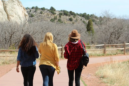 Friends Walking on Path